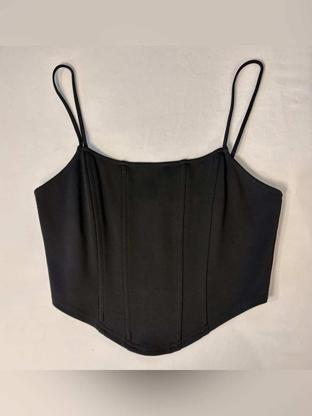 BP. Black Corset Cami Top Size M NWOT Back Zip Adjustable Straps
